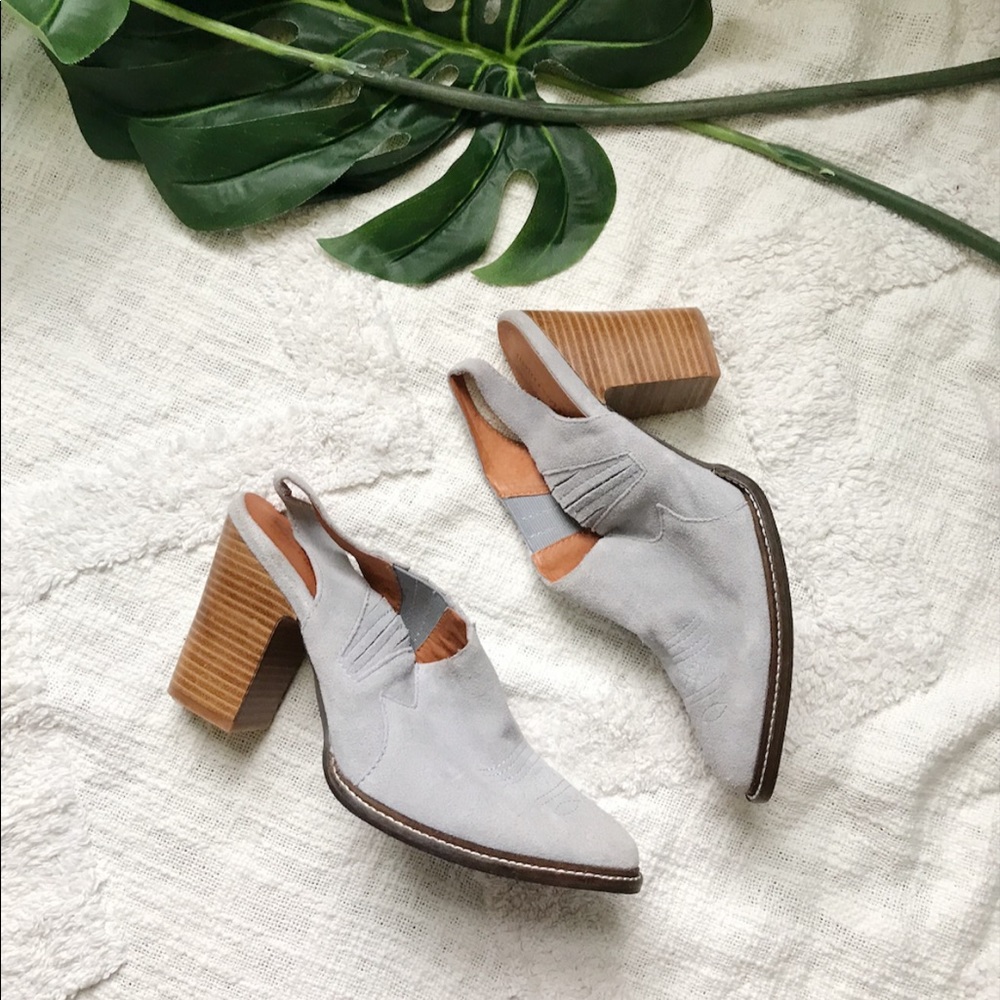 Anthropologie Mini Blue Suede Cowboy Boots👢